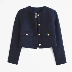 Abercrombie & Fitch Dark Blue Jacket with Gold Accents